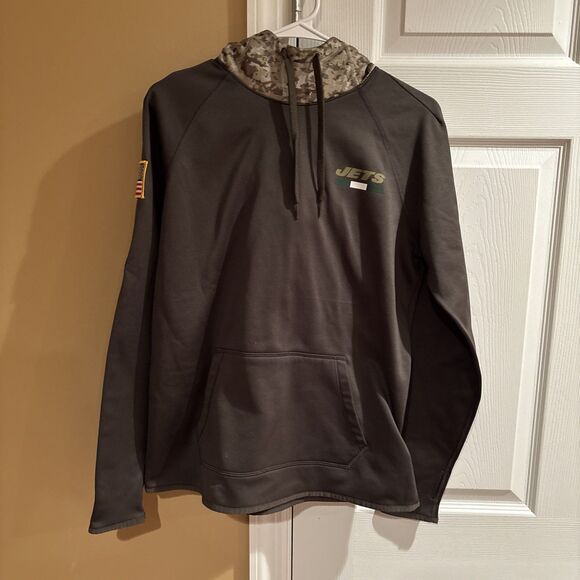 Nike New York Jets Salute to Service Hoodie Mens Medium Green Dri-Fit USA NFL - Picture 1 of 8
